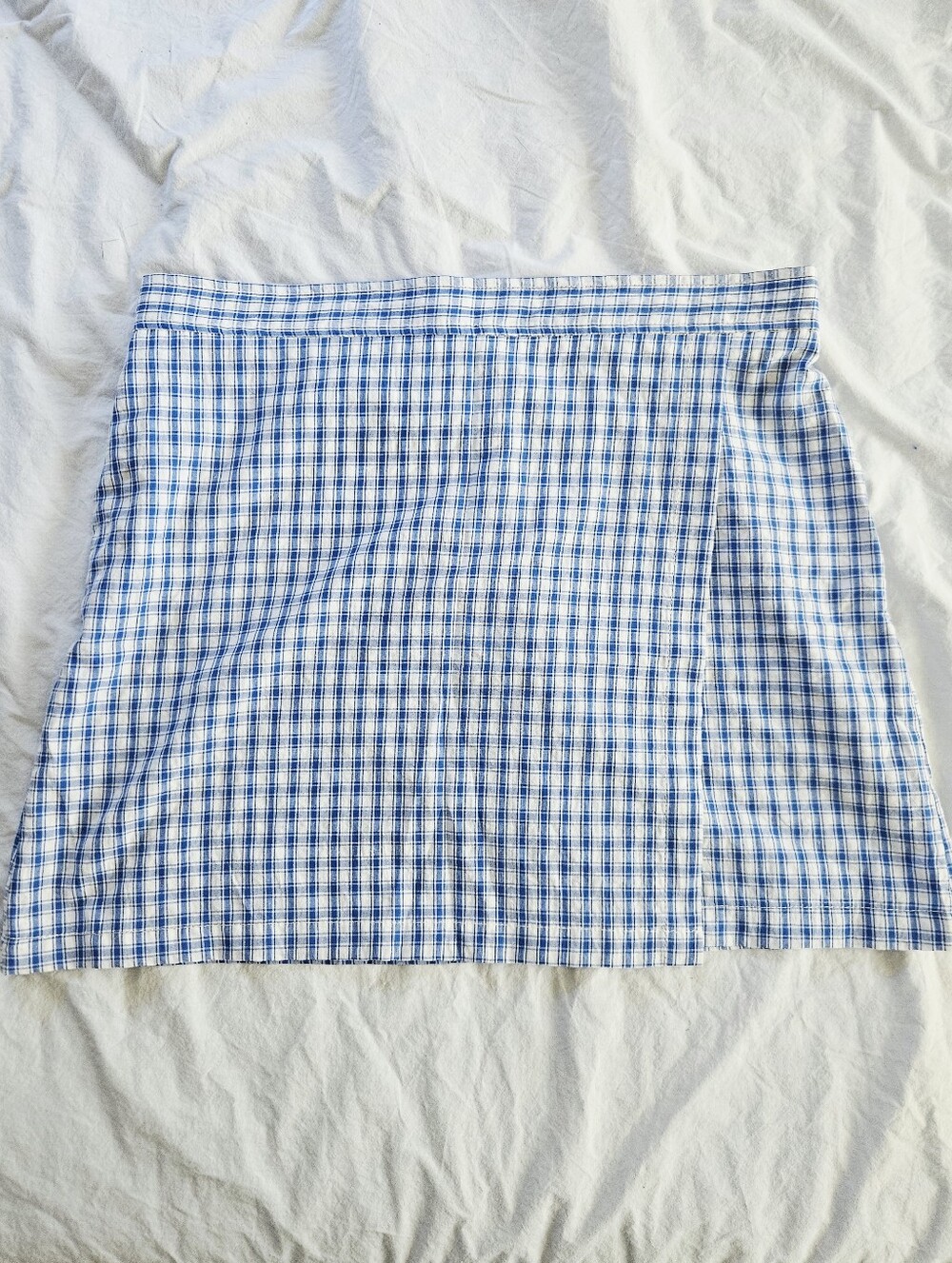 NWT Max Studio London Blue Gingham Mini Skirt | Y2K Preppy Cottagecore Size XL